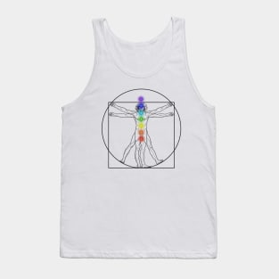 Vitruvian Man DaVinci Chakras Yoga Mediation Tank Top